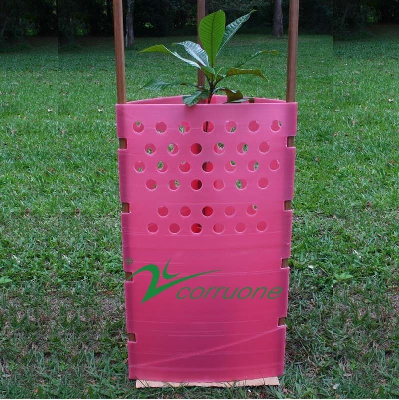 लाल 100% PE Corflute प्लास्टिक ट्री गार्ड UV रेज़िस्टेंट 2mm-12mm